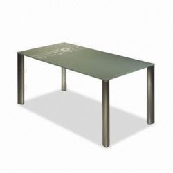 Tempered Glass Dining Table with Aluminum Feet