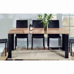 Dining Table with Black Brush Aluminum Feet